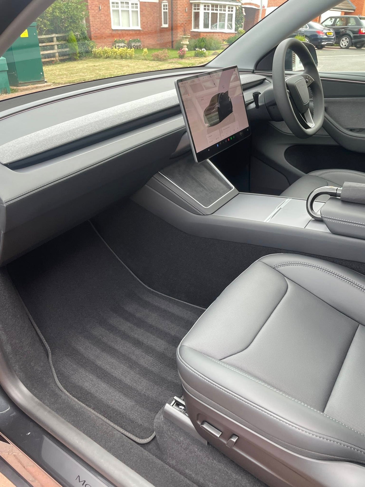 Interior detail on a Tesla in Hednesford