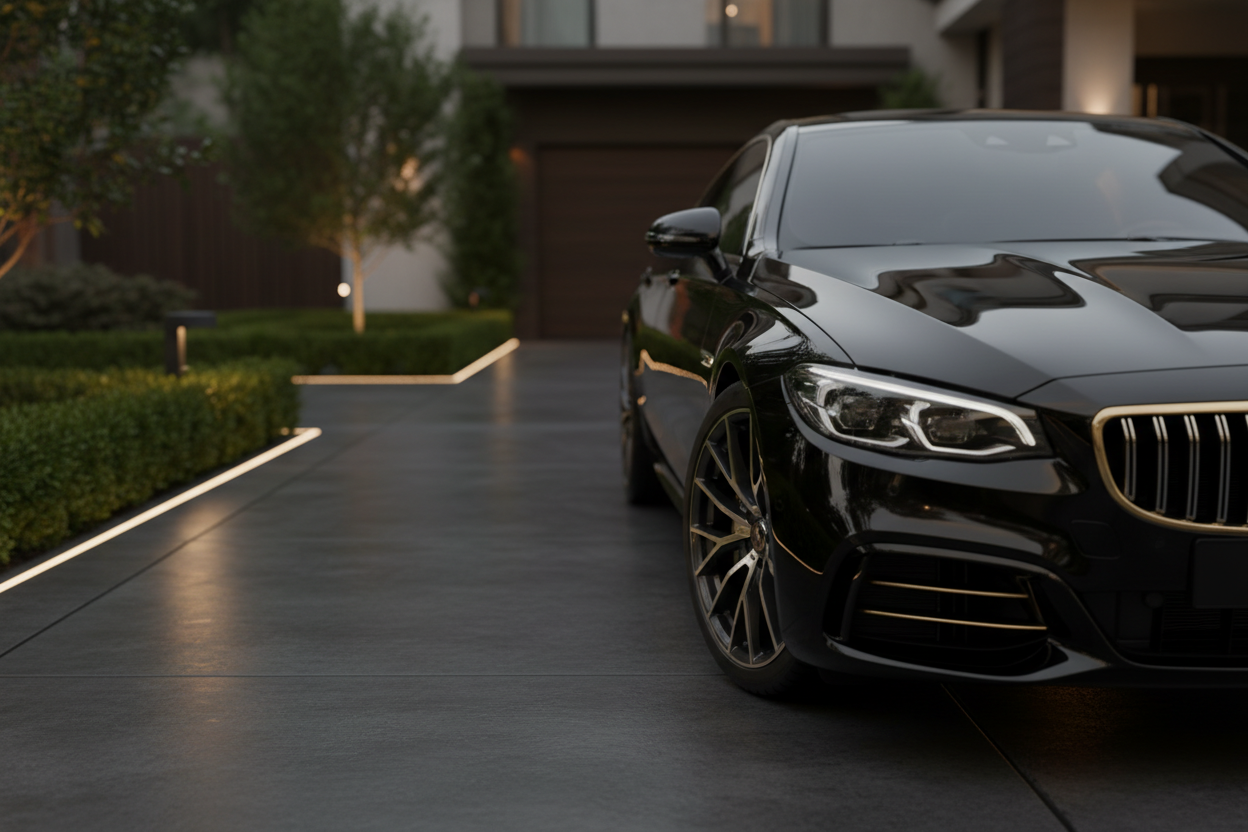 Black Luxury Car from Right Side